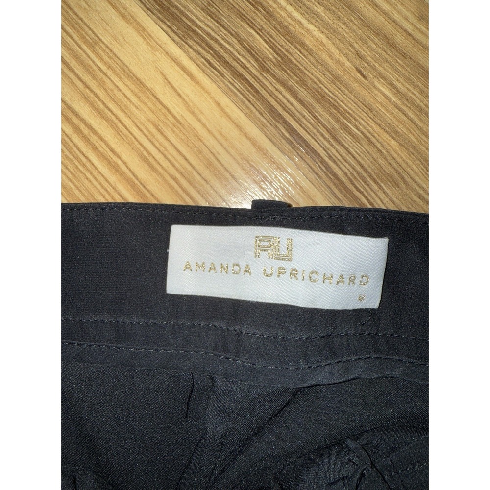 Amanda Uprichard Medium Brooklyn Black 100% Silk Shorts $152 Hem Out - Picture 5 of 8
